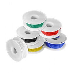 Набор кабелей 28AWG (0,10мм.кв.) в силиконовой изоляции 6 цветов по 15 метров