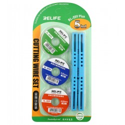 Набір для розділення дисплейних комплектів Relife RL-059 Plus (2 ручки-тримачі, 3 дроти (струни) RL-059 D/ E/ F 100м 0,03 мм/ 0,05 мм/ 0,08 мм)