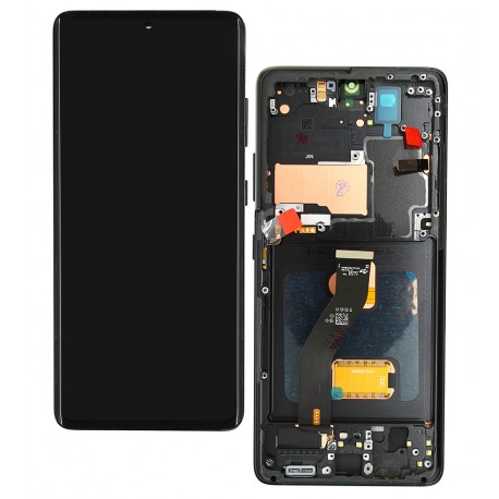 Дисплей для Samsung G998 Galaxy S21 Ultra 5G, чорний, с рамкой, High Copy, (OLED)