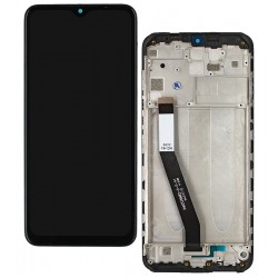 Дисплей для Xiaomi Redmi 9, чорний, з рамкою, оригінал (переклеєне скло), M2004J19G, M2004J19C