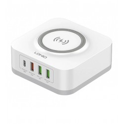 Бездротова зарядка Ldnio AW004, 3 USB/ Type-C QC PD 32W, біла Бездротова зарядка Ldnio AW004, 3 USB/ Type-C QC PD 32W, біла