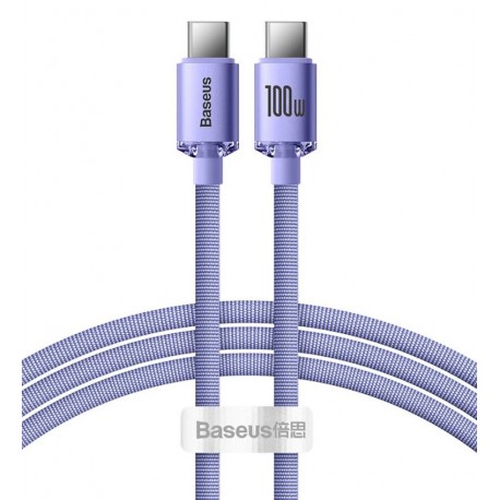 Кабель Type-C - Type-C, Baseus Crystal Shine Series 100Вт, 2метра, сиреневый CAJY000705