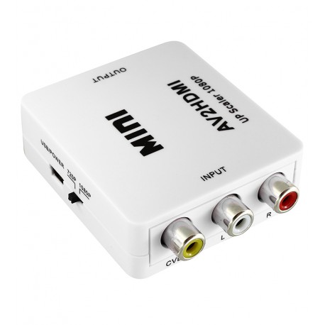 Переходник конвертер MINI, AV в HDMI (3гн.RCA (IN)- гн.HDMI (OUT))