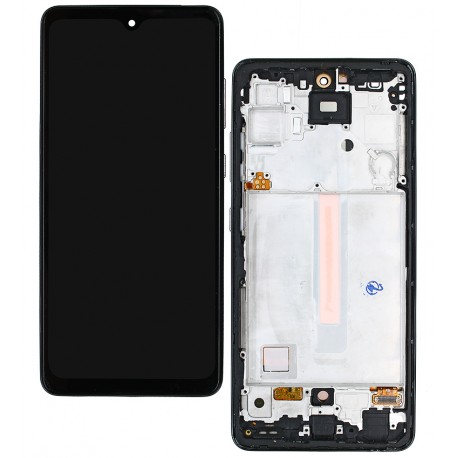 Дисплей для Samsung A525 Galaxy A52, A526 Galaxy A52 5G, чорний, з рамкою, High quality, з широким обідком, (OLED)