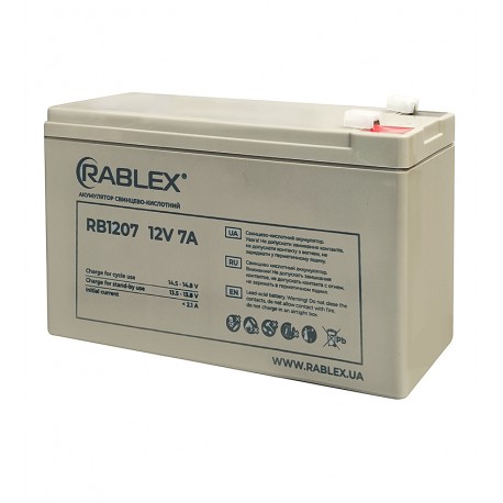 Акумулятор Rablex RB1207 12V/7Аh, свинцово-кислотный