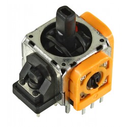 Механізм 3D джойстика для Sony PlayStation 3, PlayStation 4, PlayStation 4 Pro, PlayStation 4 Slim, PS3, PS4, PS4 Pro, PS4 Slim, 3 pin, жовтий, 10 кОм, controller