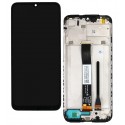 Дисплей для Xiaomi Redmi 10A, черный, с рамкой, оригинал, service pack, (560001C3LV00), M2006C3LVG