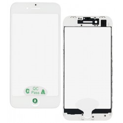 Скло дисплея для Apple iPhone 8, iPhone SE 2020, з рамкою, з ОСА-плівкою, біле Скло дисплея для Apple iPhone 8, iPhone SE 2020, з рамкою, з ОСА-плівкою, біле