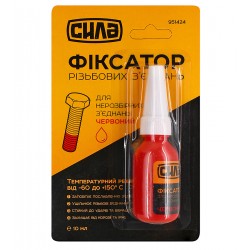 Резьбовой фиксатор герметик анаэробный Сила, 10г, красный, высокой прочности Резьбовой фиксатор герметик анаэробный Сила, 10г, красный, высокой прочности