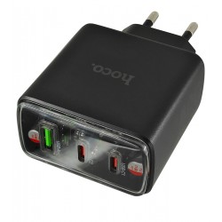 Зарядное устройство Hoco CS44A Smart |2Type-C/1USB, QC/PD, 65W/3A| (black) Зарядное устройство Hoco CS44A Smart |2Type-C/1USB, QC/PD, 65W/3A| (black)