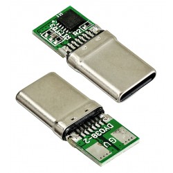 Штекер з тригером USB Type-C male 2pin без корпусу PD 12V, R2-1 Штекер з тригером USB Type-C male 2pin без корпусу PD 12V, R2-1
