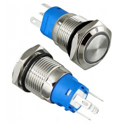Кнопка антивандальная GQ16F-11EZ/N зеленая подсв 12-24V AC/DC rev.3 с фиксацией Кнопка антивандальная GQ16F-11EZ/N зеленая подсв 12-24V AC/DC rev.3 с фиксацией