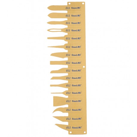 Набор для ремонта печатных плат и микросхем QianLi 011-1 (под ручку с цангой QianLi и Mega-Idea, 16 прецизионных металлических лопаток)