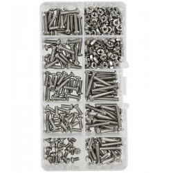 Набір нержавіючих гвинтів М3 з гайками 320шт. нерж. 304 Набір нержавіючих гвинтів М3 з гайками 320шт. нерж. 304