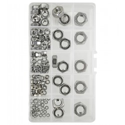Набір нержавіючих гайок М3-М12 125шт. шестигр. нерж. 304 Набір нержавіючих гайок М3-М12 125шт. шестигр. нерж. 304