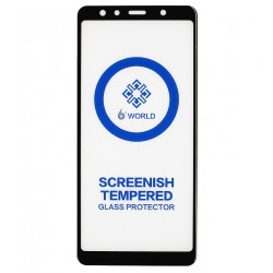 Защитное оргстекло для Samsung A750 Galaxy A7 (2018), 5D, World, Full Glue, черное