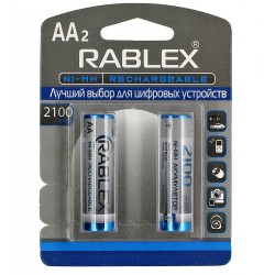 Акумуляторна батарейка Rablex R06, 2100мАг, AA, 2шт у блістері Акумуляторна батарейка Rablex R06, 2100мАг, AA, 2шт у блістері