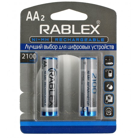 Акумуляторна батарейка Rablex R06, 2100мАг, AA, 2шт у блістері