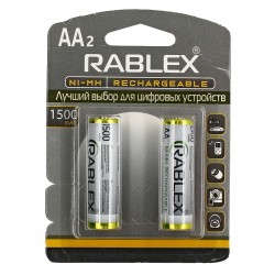 Акумуляторна батарейка Rablex R06, 1500мАг, AA, 2шт у блістері Акумуляторна батарейка Rablex R06, 1500мАг, AA, 2шт у блістері