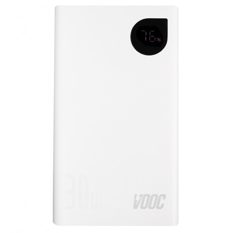 Power Bank Baseus Adaman2 VOOC, 20000mAh, 30 Вт, білий, Fast Charge, (PPAD050002)