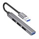 Type-C-хаб HOCO HB26 1USB 3.0 (F), 3USB 2.0 (F), сріблястий