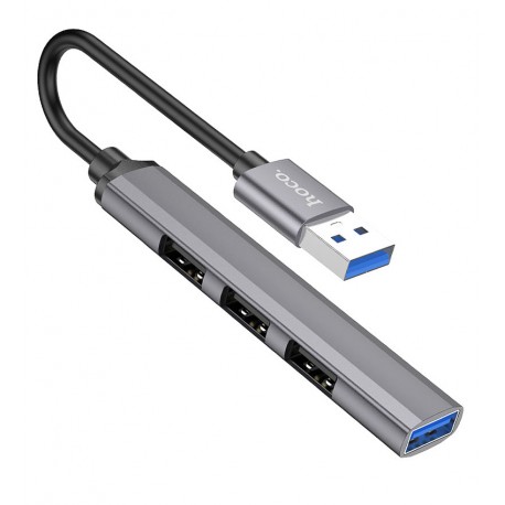 Type-C-хаб HOCO HB26 1USB 3.0 (F), 3USB 2.0 (F), сріблястий