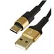 Кабель Type-C - USB, Hoco X26, круглый, 1 метр, в тканевой оплетке, black - gold