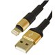 Кабель Lightning - USB, Hoco X26, круглий, 1 метр, у тканинному обплетенні, black - gold