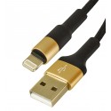 Кабель Lightning - USB, Hoco X26, круглый, 1 метр, в тканевой оплетке, black