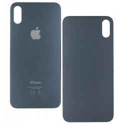 Задня панель корпусу iPhone XS, чорна, зі зняттям рамки камери, small hole Задня панель корпусу iPhone XS, чорна, зі зняттям рамки камери, small hole