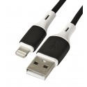 Кабель Lightning - USB, Borofone BX79, 1 м, 2,4А, силіконовий, чорний