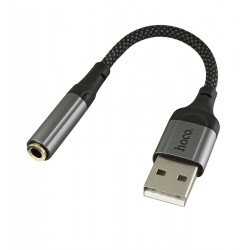 Адаптер переходник Hoco LS36, USB to Jack 3.5 (F) черный