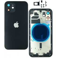 Корпус для Apple iPhone 12, чорний, з утримувачем SIM картки, з бічними кнопками Корпус для Apple iPhone 12, чорний, з утримувачем SIM картки, з бічними кнопками