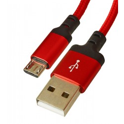 Кабель Micro USB - USB, Hoco X14 Times speed, круглий, у тканинному обплетенні, 2 метр, 2,4А, червоний