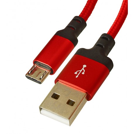 Кабель Micro USB - USB, Hoco X14 Times speed, круглый, в тканевой оплетке, 2 метр, 2,4А, красный