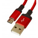 Кабель Micro USB - USB, Hoco X14 Times speed, круглый, в тканевой оплетке, 2 метр, 2,4А, красный