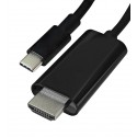 Адаптер перехідник Type-C - HDMI 1.8м, чорний