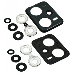 Скло камери для Xiaomi Redmi Note 12 Pro 5G, чорне, з рамкою