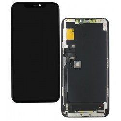 Дисплей для Apple iPhone 11 Pro Max, черный, с рамкой, оригинал (переклеенное стекло), с пластиками камеры и датчика приближения Дисплей для Apple iPhone 11 Pro Max, черный, с рамкой, оригинал (переклеенное стекло), с пластиками камеры и датчика приближения