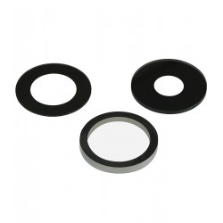 Стекло камеры для Apple iPhone 14 Pro Max, черное, без рамки, комплект 3 шт., Original