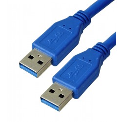 Кабель-USB A 3.0 - USB A 3.0 (тато-тато) 1.5 м, синій Кабель-USB A 3.0 - USB A 3.0 (тато-тато) 1.5 м, синій