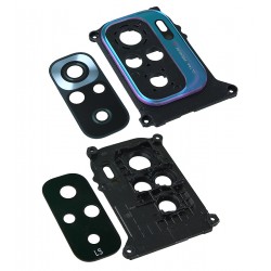 Скло камери для Xiaomi Redmi Note 10, Redmi Note 10s, зелене, з рамкою