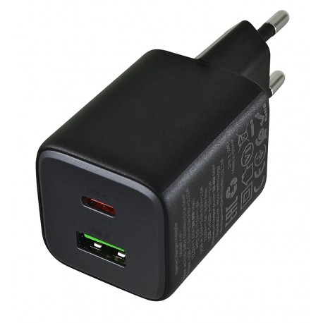 Зарядное устройство Hoco N41, 1Type-C PD20Вт + USB QC3.0, черное