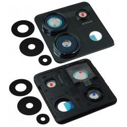 Скло камери для Xiaomi Redmi Note 13 Pro (5G), чорне, з рамкою