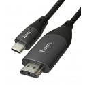 Кабель переходник Hoco UA16, 4K, Type-C to HDMI, 2м, темно-серый