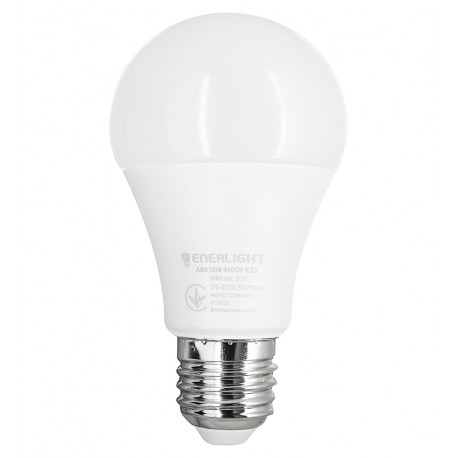 Лампа светодиодная Enerlight LED A60, E27, 12W, 4100K