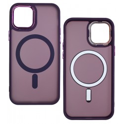 Чехол для Apple iPhone 12 MagSafe Matte, силиконовый, темно фиолетовый