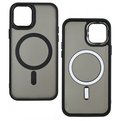 Чехол для Apple iPhone 12 MagSafe Matte, силиконовый, черный
