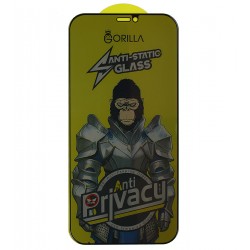 Защитное стекло для Apple iPhone 12, iPhone 12 Pro, Full Glue, Anti-Static Privacy, 0.3 мм, чёрное