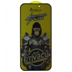 Защитное стекло для Apple iPhone 15 Pro, Full Glue, Anti-Static Privacy, 0.3 мм, чёрное